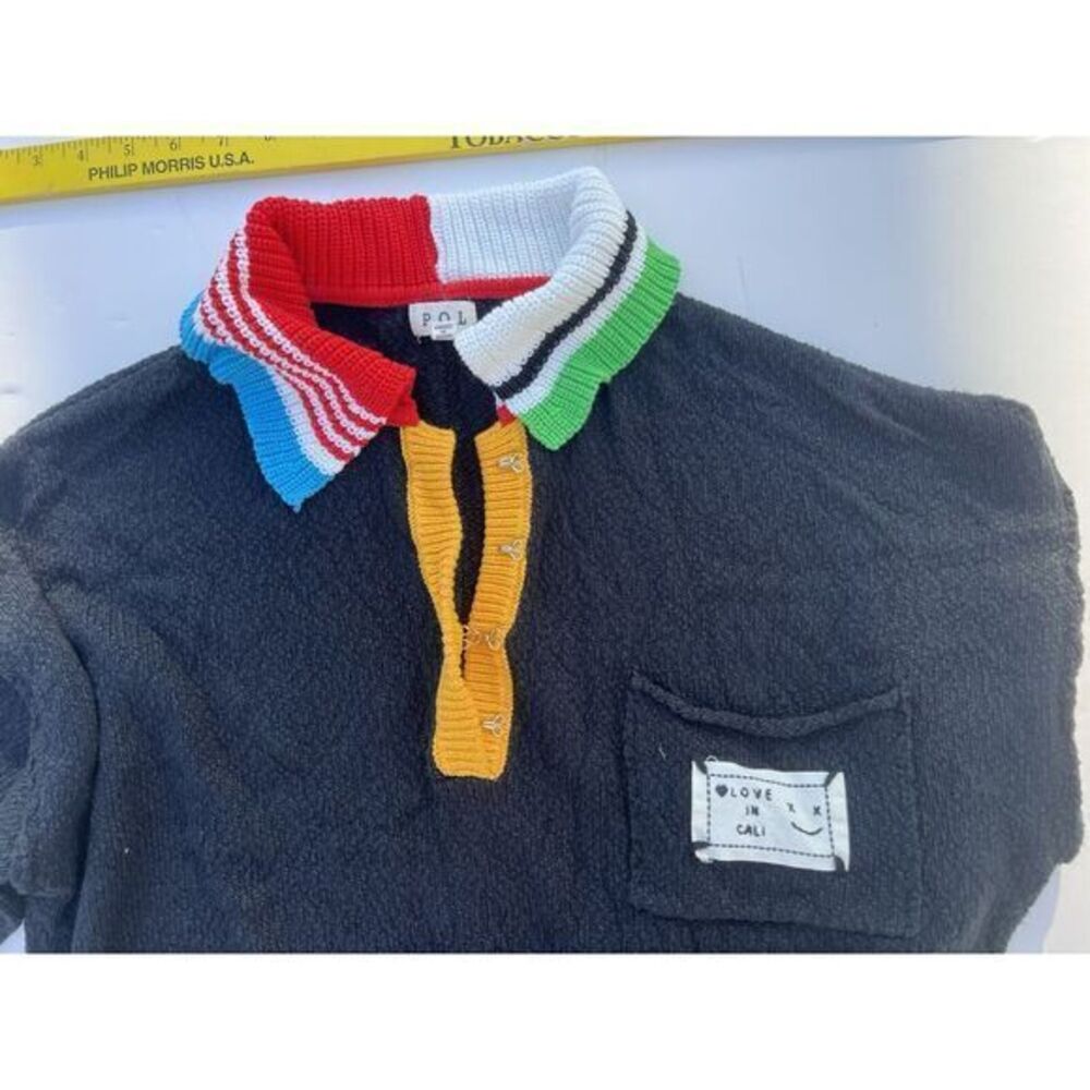 POL Womens Sweater‎ Size S Oversized Multicolor Hooks Cali Love